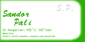 sandor pali business card